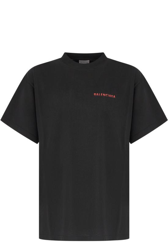 26FW 발렌시아가 백 그래디언트 오버사이즈 티셔츠 850345TVVE6 1000 BLACK