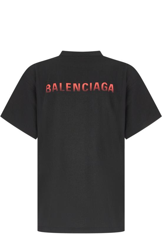 26FW 발렌시아가 백 그래디언트 오버사이즈 티셔츠 850345TVVE6 1000 BLACK - BALENCIAGA
