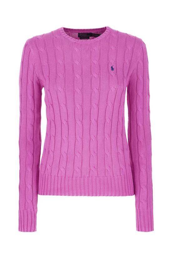 26FW 폴로 랄프로렌 폴로 자수 케이블 니트 스웨터 211971865 506 THISTLE PINK