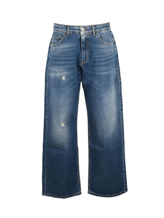 25FW God Save Denim 데님 블루 컬러의 뻣뻣한 일자형 와이드 레그 진