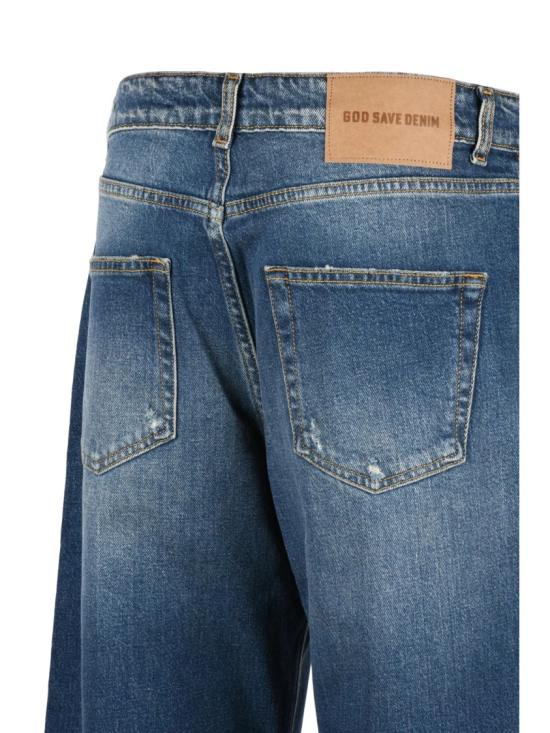 25FW God Save Denim 데님 블루 컬러의 뻣뻣한 일자형 와이드 레그 진 - OTHER BRANDS