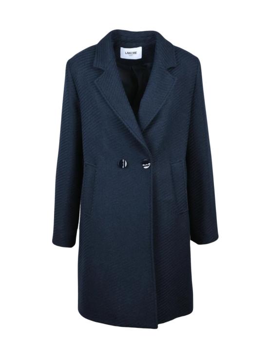 25FW Lakore 코트 미드나잇 블루 더블 브레스트 울 블렌드