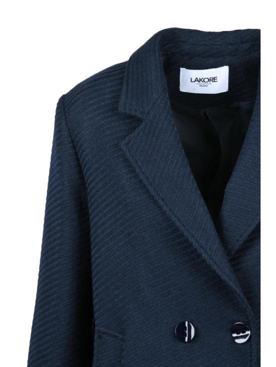 25FW Lakore 코트 미드나잇 블루 더블 브레스트 울 블렌드 - OTHER BRANDS