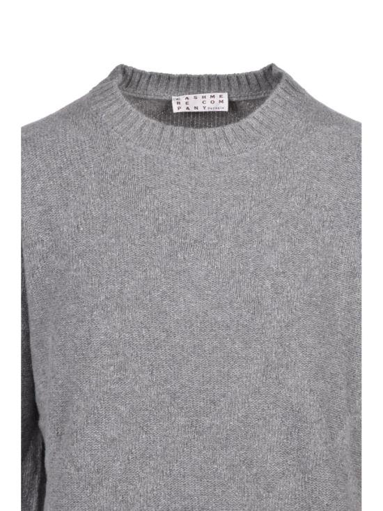 25FW Cashmere Company P. 니트웨어 톤온톤 자수 디테일이 있는 크루넥 스웨터 - CASHMERE COMPANY