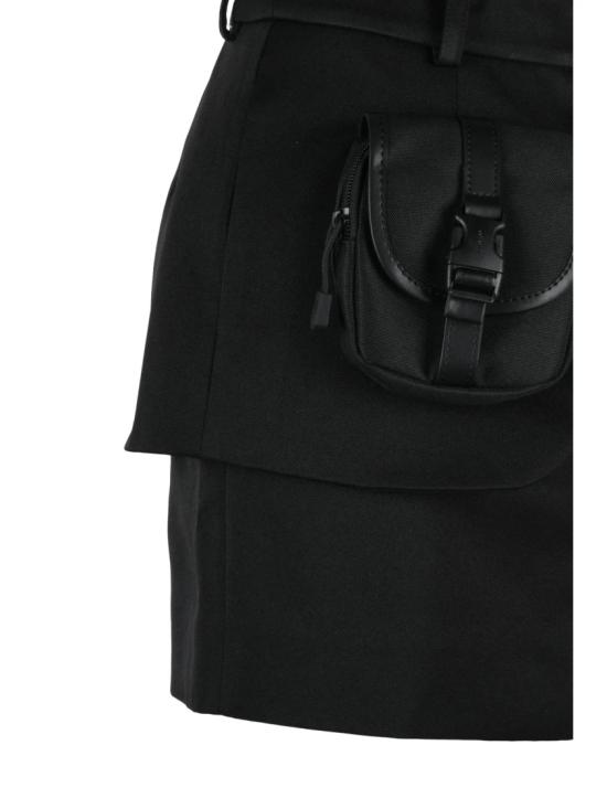 25FW 코페르니 스커트 블랙 레이어드 재활용 폴리에스터 미니 - COPERNI