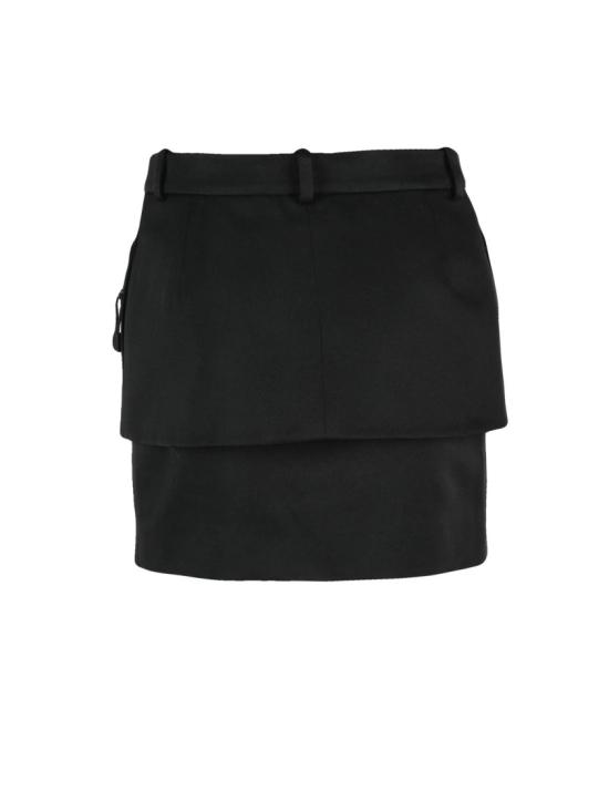 25FW 코페르니 스커트 블랙 레이어드 재활용 폴리에스터 미니 - COPERNI