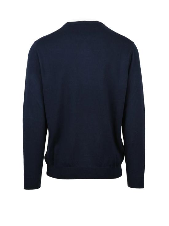 25FW Cashmere Company P. 니트웨어 클래식 크루넥 스웨터, 네이비 블루 캐시미어 혼방 - CASHMERE COMPANY