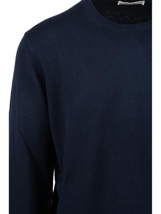 25FW Cashmere Company P. 니트웨어 클래식 크루넥 스웨터, 네이비 블루 캐시미어 혼방 - CASHMERE COMPANY