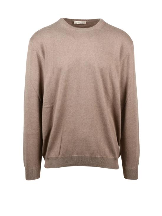 25FW Cashmere Company P. 니트웨어 뉴트럴 베이지 색상의 캐시미어 혼방 크루넥 스웨터