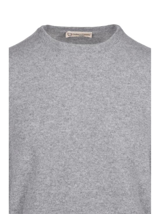 25FW Cashmere Company P. 니트웨어 캐시미어와 울 혼방 소재의 연회색 크루넥 스웨터 - CASHMERE COMPANY
