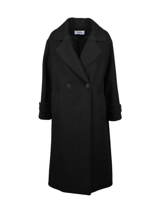 25FW Lakore 코트 블랙 더블 브레스트 울 블렌드