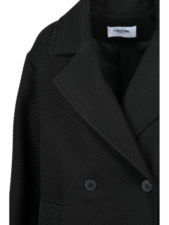25FW Lakore 코트 블랙 더블 브레스트 울 블렌드 - OTHER BRANDS