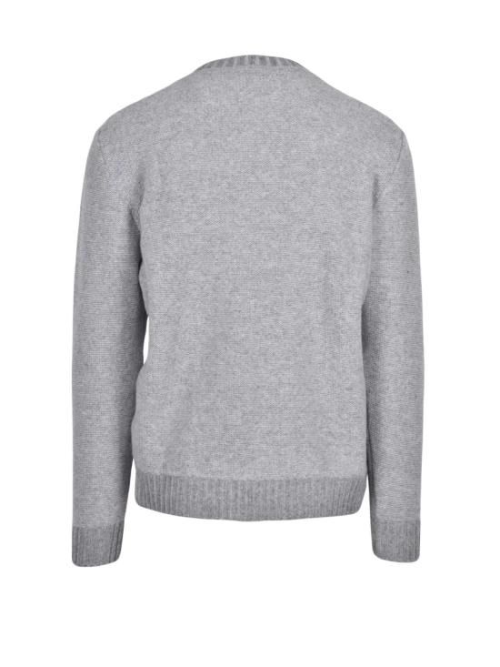 25FW Cashmere Company P. 니트웨어 라이트 그레이 컬러의 텍스처 케이블 니트 크루넥 스웨터 - CASHMERE COMPANY