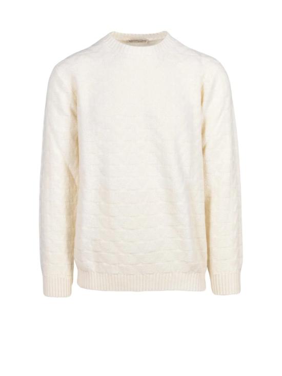 25FW Cashmere Company P. 니트웨어 은은한 톤온톤 자수가 놓인 크루넥 스웨터