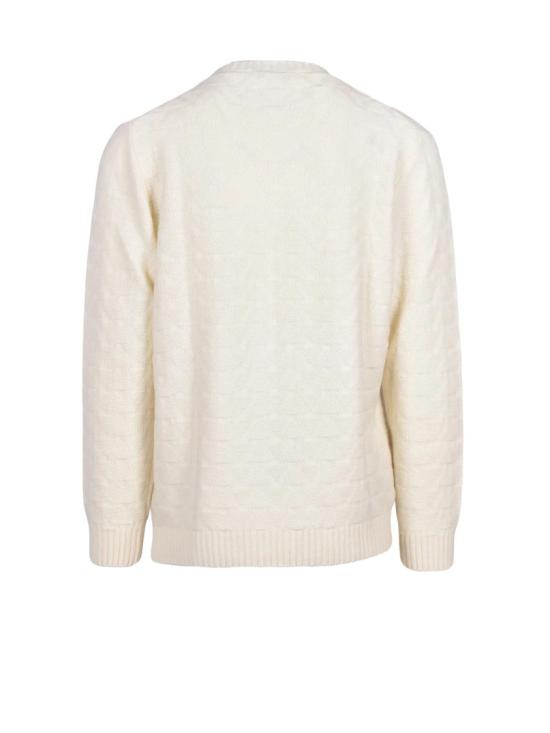 25FW Cashmere Company P. 니트웨어 은은한 톤온톤 자수가 놓인 크루넥 스웨터 - CASHMERE COMPANY