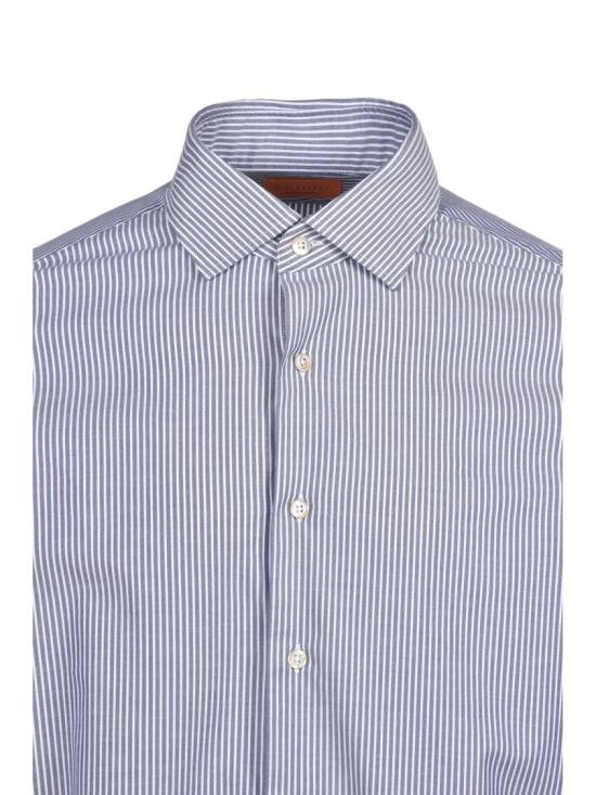 25FW Grigio 셔츠 파란색/흰색 줄무늬 스트레치 코튼 - OTHER BRANDS