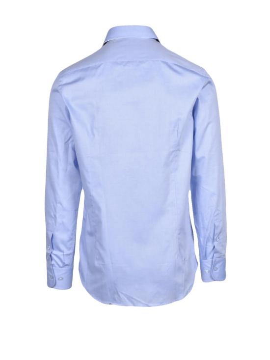 25FW 에트로 셔츠 연한 파란색 로고 자수 면 - ETRO
