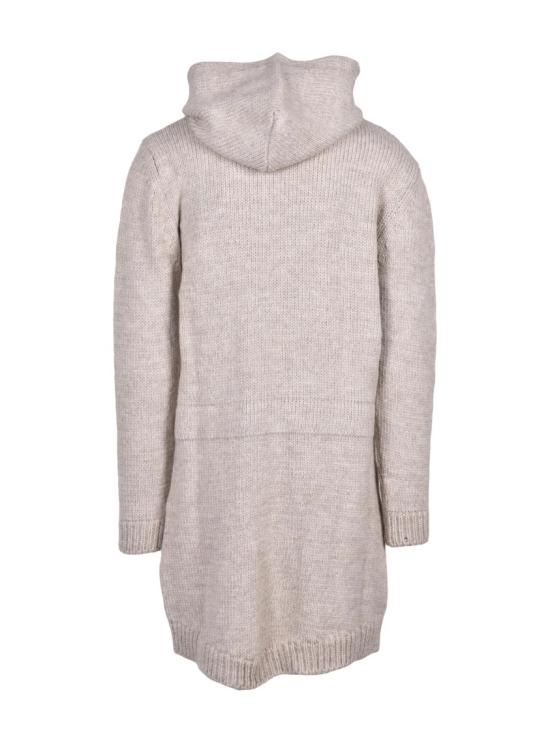 25FW 캐시미어 컴퍼니 자켓 베이지 니트 후드 울 혼방 코트 - CASHMERE COMPANY