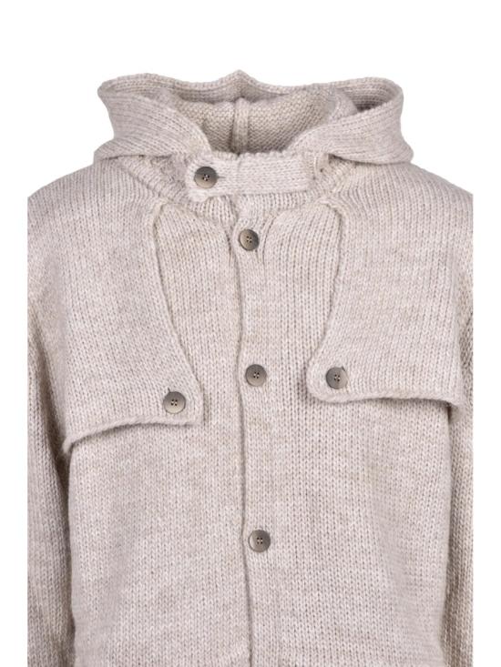 25FW 캐시미어 컴퍼니 자켓 베이지 니트 후드 울 혼방 코트 - CASHMERE COMPANY