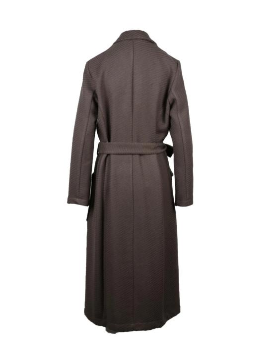 25FW Lakore 코트 터쿼이즈 색상 벨트 장식 울 혼방 롱 - OTHER BRANDS
