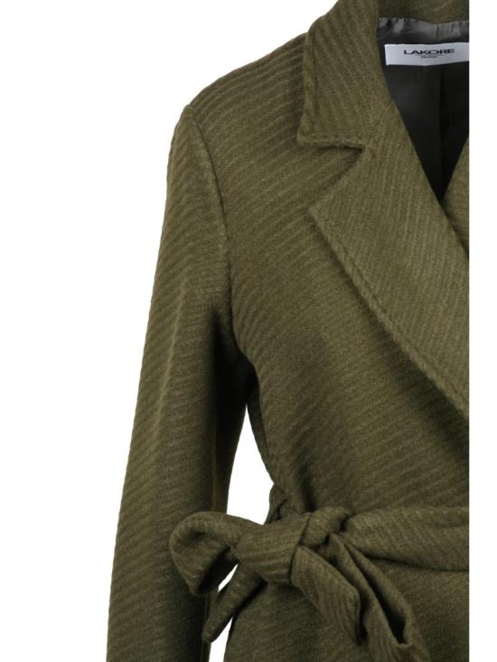 25FW Lakore 코트 녹색 벨트가 있는 울 혼방 롱 - OTHER BRANDS