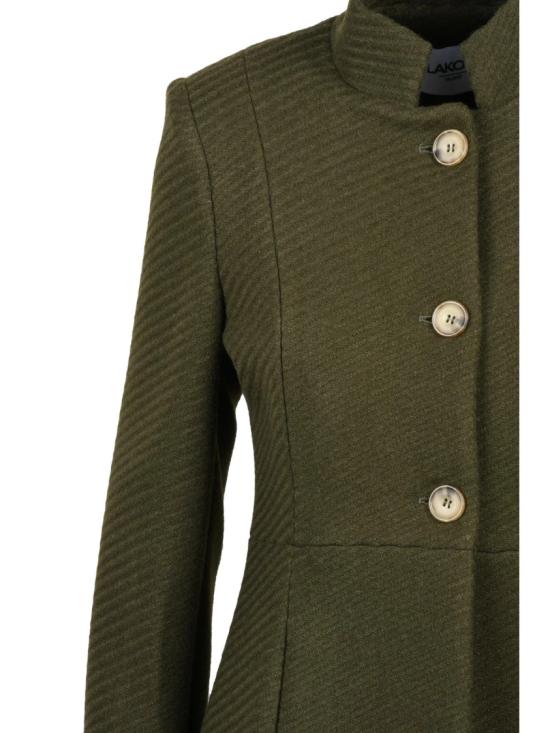 25FW Lakore 코트 녹색 슬림핏 하이칼라 울 혼방 - OTHER BRANDS
