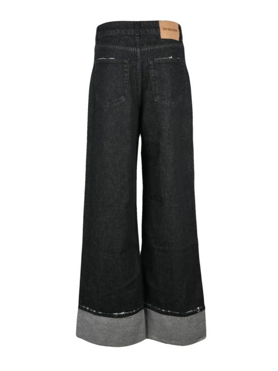 25FW God Save Denim 데님 블랙 하이웨이스트 커프스 와이드 레그 진 - OTHER BRANDS