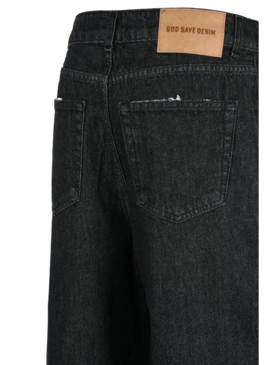 25FW God Save Denim 데님 블랙 하이웨이스트 커프스 와이드 레그 진 - OTHER BRANDS