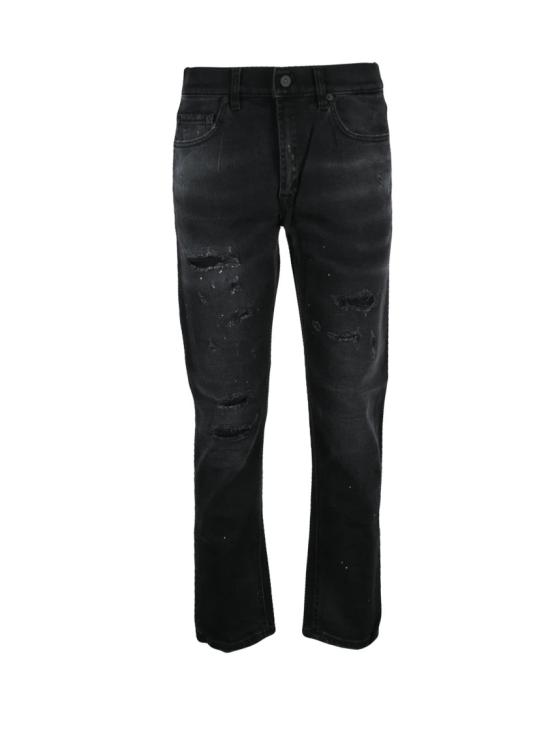 25FW 돈답 데님 밀라 캐럿 핏 블랙 디스트레스드 진 (독특한 디자인 요소 포함)