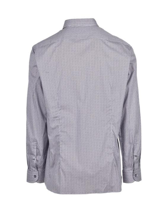 25FW Brio 셔츠 갈색/파란색 체크무늬 신축성 면 - OTHER BRANDS