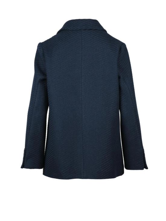 25FW Lakore 코트 네이비 블루 더블 브레스트 울 블렌드 숏 - OTHER BRANDS