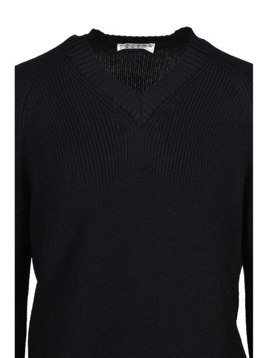25FW Cashmere Company P. 니트웨어 따뜻함과 내구성을 갖춘 골지 니트 브이넥 스웨터 - CASHMERE COMPANY