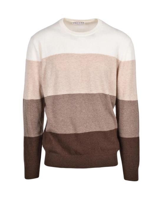 25FW Cashmere Company P. 니트웨어 캐시미어 컴퍼니의 그라데이션 스트라이프 크루넥 스웨터 P.