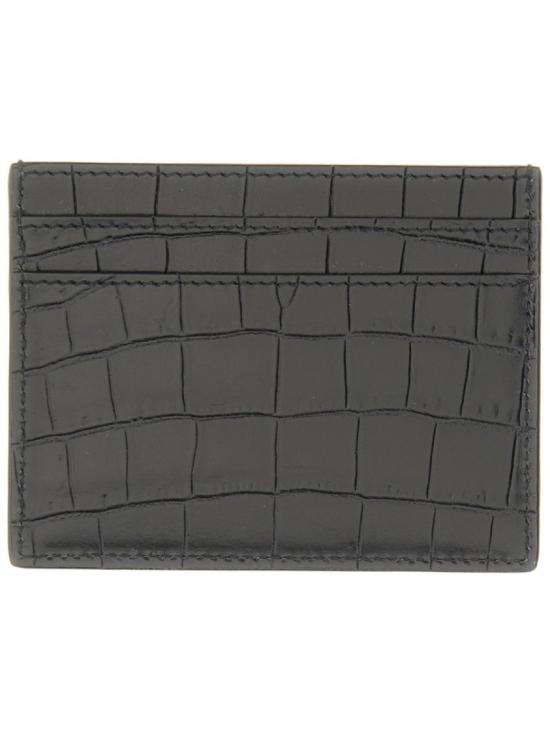  생로랑 크로커다일 엠보스드 레더 파리 카드 케이스 375946 DZE0E1000 Grey - SAINT LAURENT