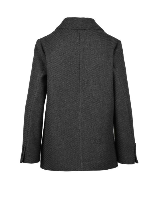 25FW Lakore 코트 다크 그레이 더블 브레스트 울 혼방 숏 - OTHER BRANDS