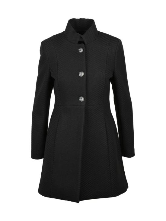 25FW Lakore 코트 블랙 컬러의 슬림핏 하이칼라 울 혼방