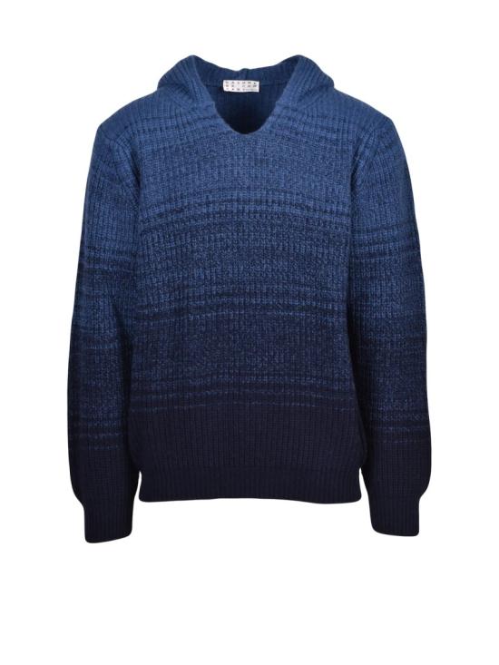 25FW Cashmere Company P. 탑 질감 있는 디자인의 후드 그라데이션 니트 스웨터