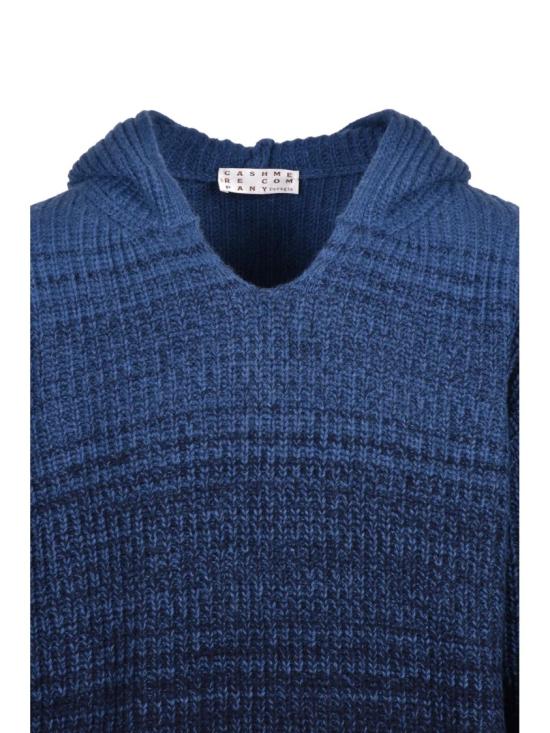 25FW Cashmere Company P. 탑 질감 있는 디자인의 후드 그라데이션 니트 스웨터 - CASHMERE COMPANY