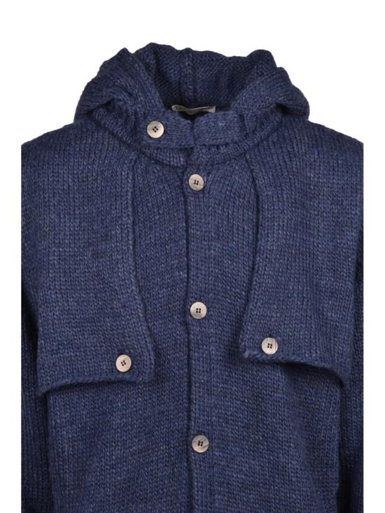 25FW 캐시미어 컴퍼니 자켓 파란색 니트 울 혼방 코트 - CASHMERE COMPANY