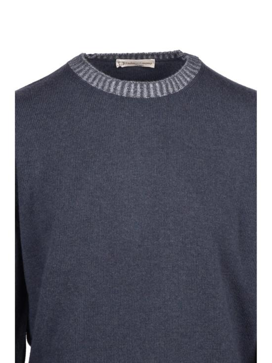 25FW Cashmere Company P. 니트웨어 다크 그레이 울 소재의 크루넥 풀오버 스웨터 - CASHMERE COMPANY