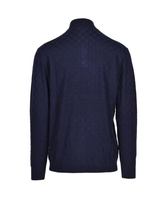 25FW Cashmere Company P. 니트웨어 질감 있는 패턴과 버튼 여밈이 있는 모크넥 스웨터 - CASHMERE COMPANY