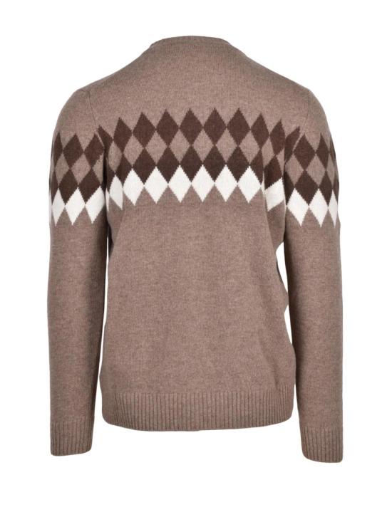 25FW Cashmere Company P. 니트웨어 아가일 패턴 캐시미어 혼방 크루넥 스웨터 - CASHMERE COMPANY