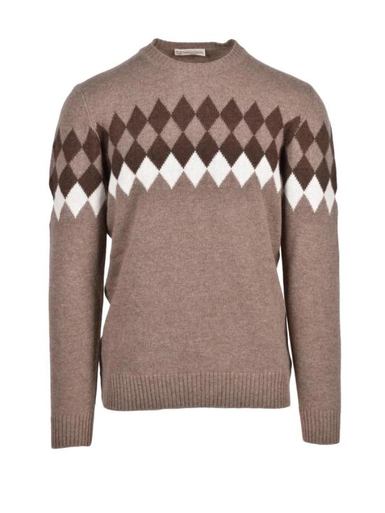 25FW Cashmere Company P. 니트웨어 아가일 패턴 캐시미어 혼방 크루넥 스웨터