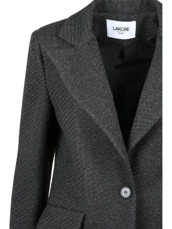 25FW Lakore 코트 다크 그레이 헤링본 울 혼방 슬림핏 - OTHER BRANDS