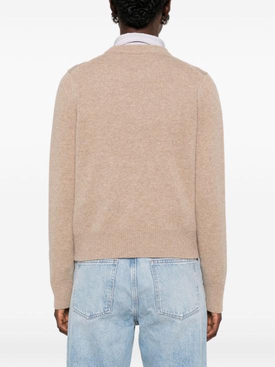  메종키츠네 폭스 헤드 인타르시아 메리노 스웨터 NW00808KM03290626 AI26 BEIGE - MAISON KITSUNE