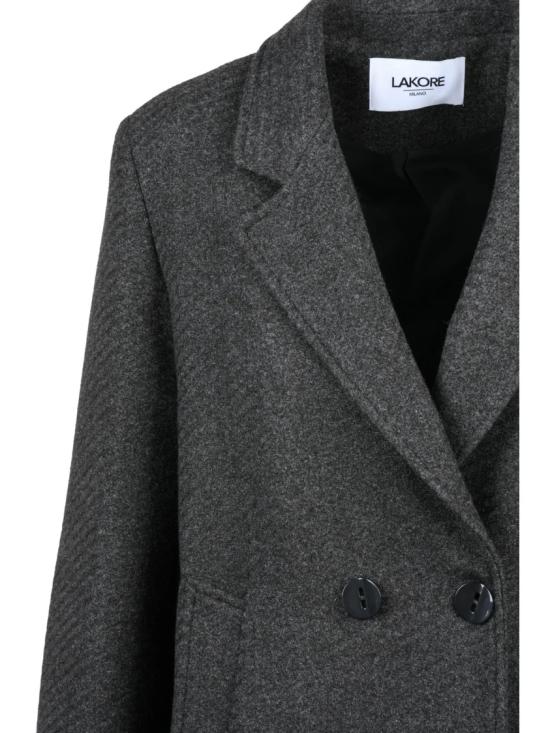 25FW Lakore 코트 다크 그레이 더블 브레스트 울 혼방 - OTHER BRANDS