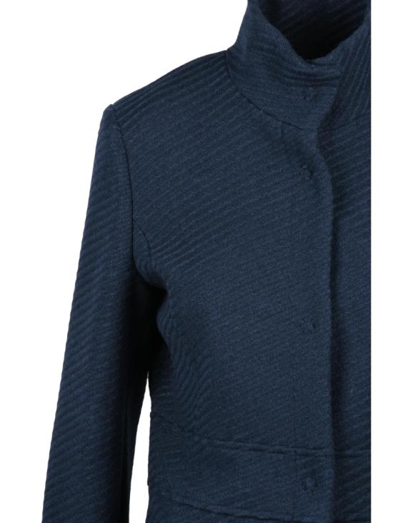 25FW Lakore 코트 미드나잇 블루 하이칼라 울 혼방 - OTHER BRANDS