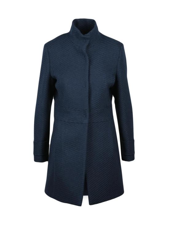 25FW Lakore 코트 미드나잇 블루 하이칼라 울 혼방