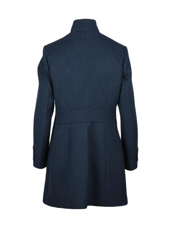 25FW Lakore 코트 미드나잇 블루 하이칼라 울 혼방 - OTHER BRANDS