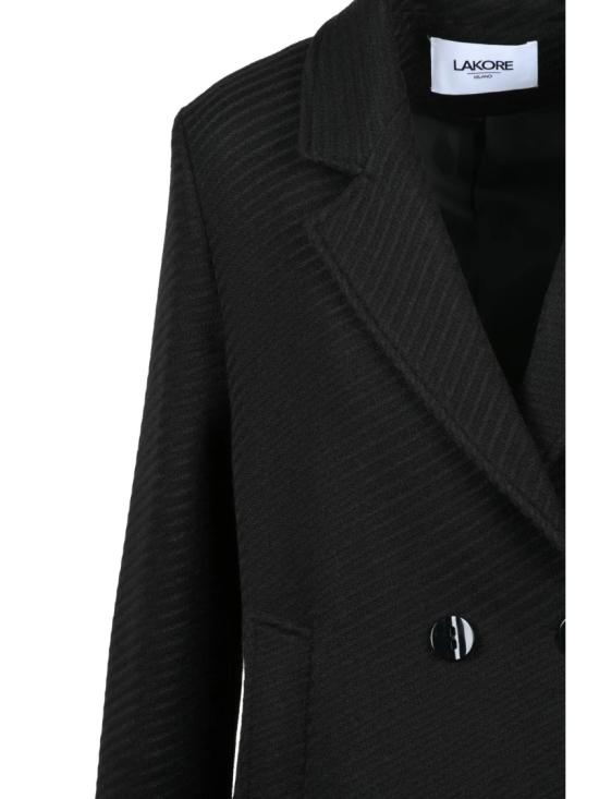25FW Lakore 코트 블랙 더블 브레스트 울 블렌드 - OTHER BRANDS
